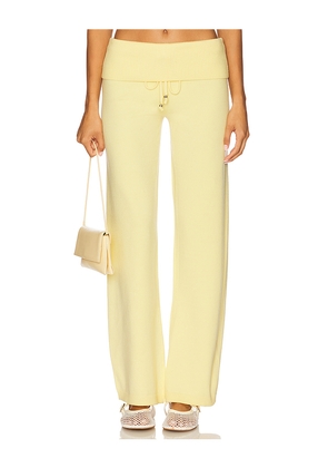 Frankies Bikinis Dawson Cloud Knit Pant in Yellow. Size M. Also in L.