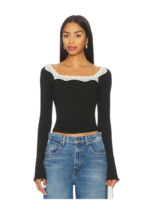 Free People x Intimately Oh My Darling Long Sleeve In Black Combo in Black. Size M. Also in XS, S, XL, L.