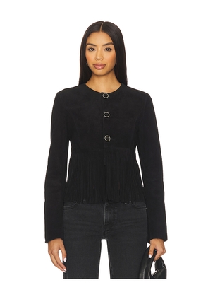 FRAME The Saddle Jacket in Black. Size 2. Also in 0, 4, 6.