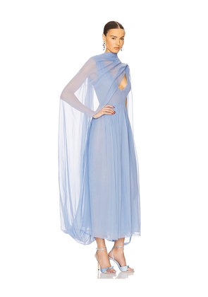 Helsa The Sabine Dress in Silk Chiffon in Blue. Size M. Also in XXS, XS, S.