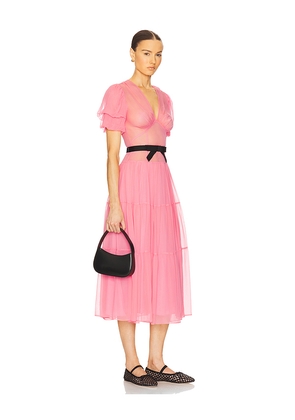 Helsa The Sasha Dress in Silk Chiffon in Pink. Size M. Also in S.