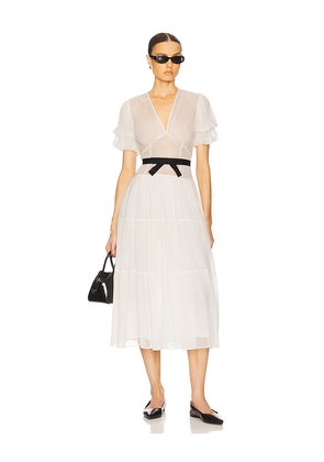 Helsa The Sasha Dress in Silk Chiffon in White. Size S. Also in XS, L, XL.