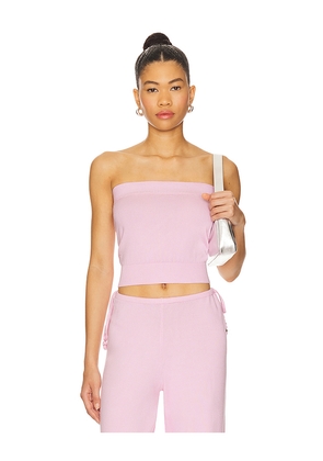 Frankies Bikinis Destiny Knit Strapless Shirt in Blush. Size M. Also in L, XL.