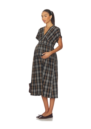 HATCH The Autumn Plaid Carolina Dress in Black. Size 3. Also in 0, 4.