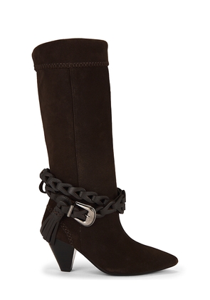 Free People Bridget Belt Slouch Boot in Chocolate. Size 7. Also in 7.5, 8, 8.5, 6.5, 9.