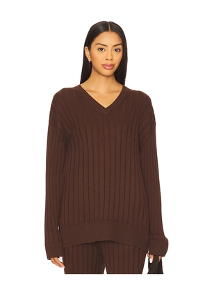 House of Harlow 1960 x REVOLVE Irvina Ribbed V Neck in Chocolate. Size M. Also in XS, XXS, S, L, XL.