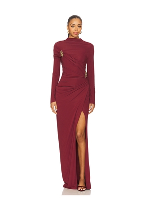 SIMKHAI Izadora Midi Dress in Wine. Size M. Also in XS, S.