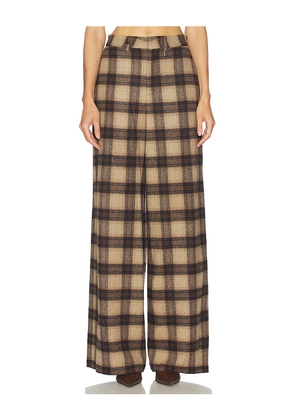 GIUSEPPE DI MORABITO Plaid Pant in Beige. Size 36. Also in 38, 40, 42, 44.