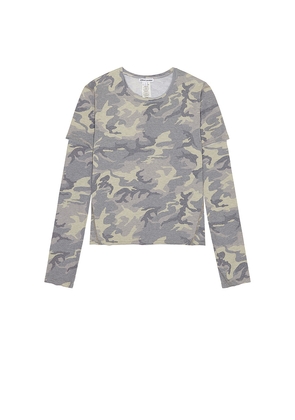 Jaded London Double Layer Mist Long Sleeve Tee in Green. Size XL/1X. Also in L.
