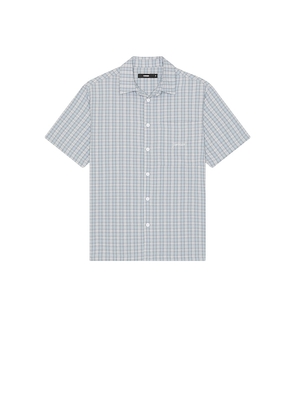 FORMER Manners Check Short Sleeve Shirt in Blue. Size S. Also in M.