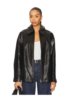 Free People x We The Free Sloane Faux Leather Jacket In Black in Black. Size M. Also in L, XL.