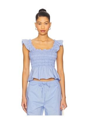 FAITHFULL THE BRAND Eudora Top in Blue. Size M. Also in XS, S, L.