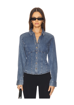 HEARTLOOM Mitchell Shirt in Denim-Medium. Size M. Also in XS, S, L, XL.