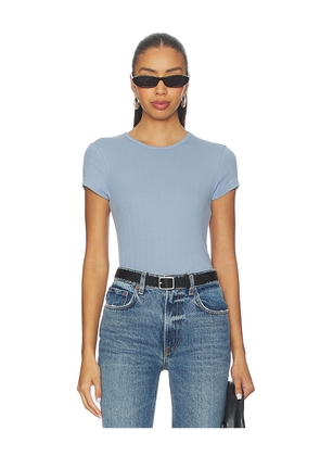 Free People x Intimately FP Wait A Minute Baby Tee In Soft Chambray in Baby Blue. Size M. Also in S, XL, XS.