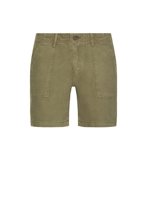Iron & Resin Brigade Herringbone Shorts in Army. Size 31. Also in 30, 33, 34.