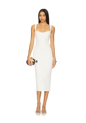 Good American Sculpting Crystal Sweetheart Midi Dress in White. Size M. Also in L, XL/1X.
