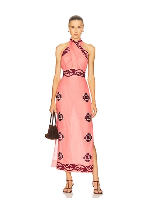 Johanna Ortiz Energetic Patterns Ankle Dress in Pink. Size 4. Also in 8.