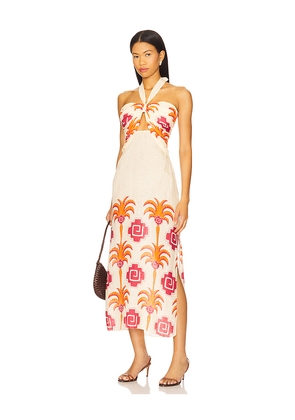 Johanna Ortiz Water Adventure Ankle Dress in Cream. Size 2. Also in 4, 6.