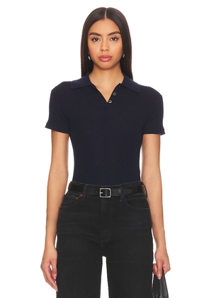Guest In Residence Shrunken Polo Top in Navy. Size M. Also in L, XL, XS.
