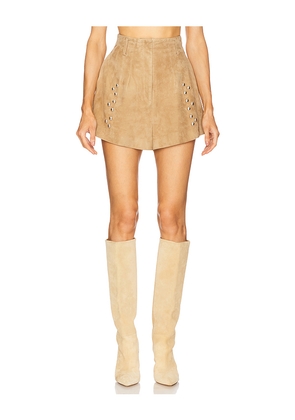 IRO Bow Shorts in Beige. Size 34. Also in 36, 32, 38, 40.