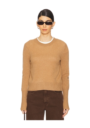 Guest In Residence Shrunken Crew Cashmere Sweater in Brown. Size M. Also in L, S, XL.