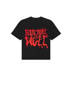 Jungles Wellness Distressed Tee in Black. Size M. Also in S, L, XL/1X.