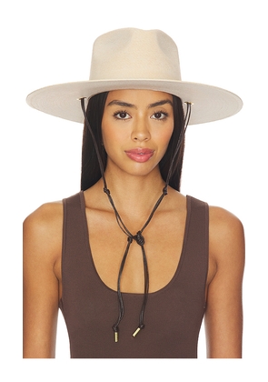 Janessa Leone Codi Fedora Hat in Cream. Size M. Also in S, L.