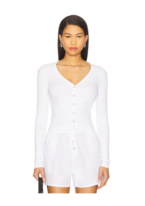 Goldie Rib Crop Cardi in White. Size XL. Also in XS, L.