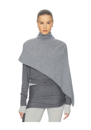 Helsa Loxley Asymmetric Cape in Grey. Size M. Also in XXS, XS, S, L, XL.