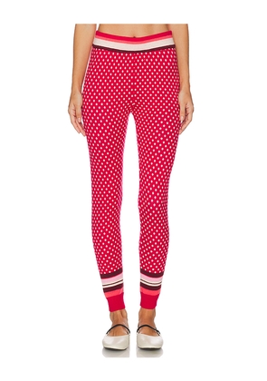 Free People x Intimately Falala Legging In Red Peppermint Dot in Red. Size M. Also in XS, XL, S, L.