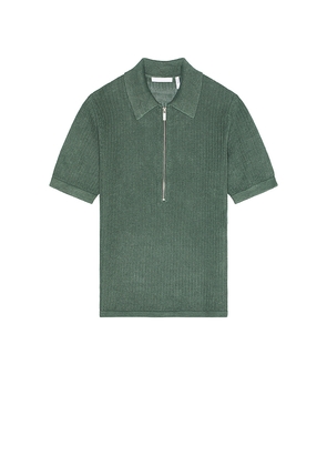 Helmut Lang Short Sleeve Zip Polo in Green. Size M. Also in L, XL/1X.