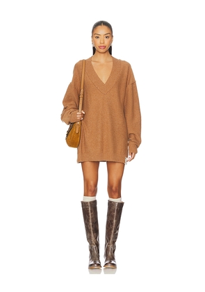 Free People x We The Free Chelsea V Neck Tunic In Muscavado in Brown. Size XS. Also in S.
