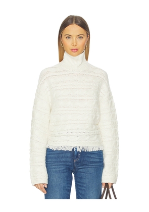 Guest In Residence Cropped Cable Turtleneck Sweater in Cream. Size M. Also in L, S, XL, XS.