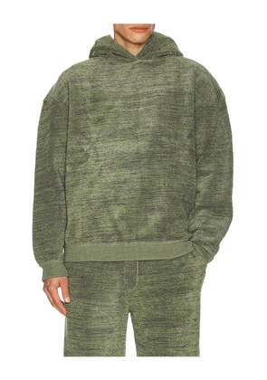 ISA BOULDER Boucle Hoodie in Green. Size M. Also in S.