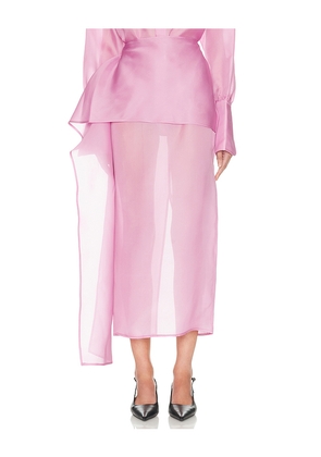Helsa The Silk Gazar Skirt With Drape in Pink. Size M. Also in XXS, XS, S.