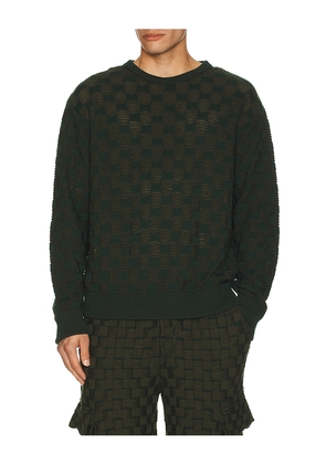 ISA BOULDER Rectangle Sweater in Dark Green. Size M. Also in S, L, XL/1X.
