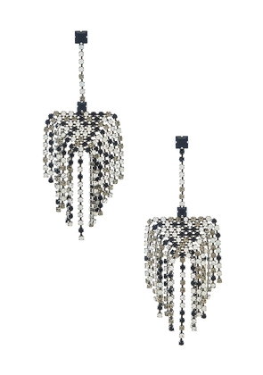 Isabel Marant Faye Fringe Earrings in Metallic Silver.