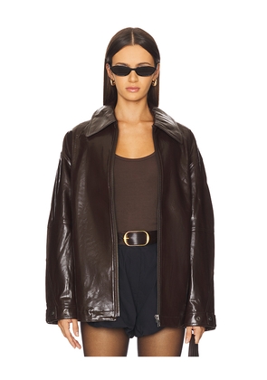 Free People Sloane Faux Leather Jacket in Chocolate. Size M. Also in XS, S, L, XL.