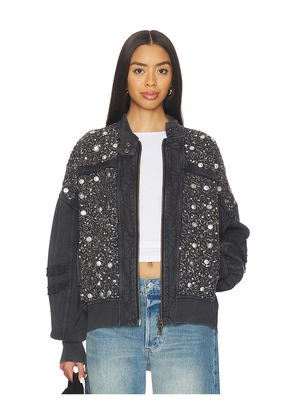 Free People Sparkle Sweatshirt in Black. Size M. Also in L, XS, S.