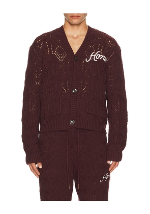 Honor The Gift Cable Cardigan in Wine. Size L. Also in S, M, XL/1X, XXL/2X.