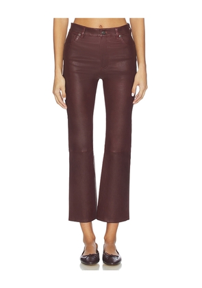 FRAME Leather Reboot Crop Pant in Wine. Size 25. Also in 24, 26, 27, 28.