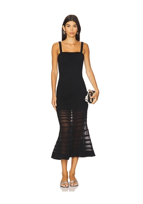 SIMKHAI Vallarie Midi Dress in Black. Size L. Also in M, S, XS.