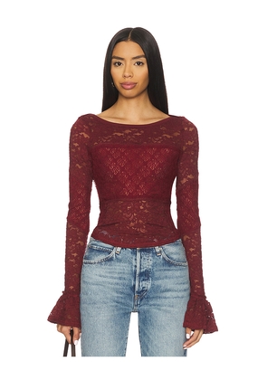 Free People Lace Layering Long Sleeve in Wine. Size M. Also in L, S, XS.