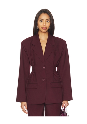 Gestuz Paula Waist Blazer in Burgundy. Size 36. Also in 38, 40.