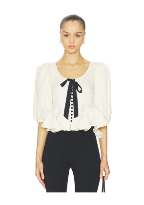Free People Pamela Bow Top in Cream. Size S. Also in XL, XS.