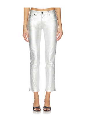 Free People x We The Free Oracle Metallic Pant In Divine in Metallic Silver. Size 25. Also in 24, 26, 27, 28, 29, 30.