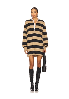 Good American Jersey Polo Mini Dress in Tan,Black. Size M. Also in XS.