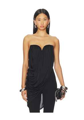 GIUSEPPE DI MORABITO Asymmetric Drape Top in Black. Size 42. Also in 40, 44, 46.