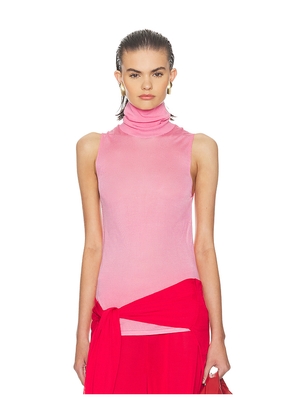 Helsa Arlena Sleveeveless Turtleneck in Pink. Size M. Also in S, L.