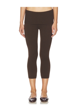 Frankies Bikinis Milo Cloud Knit Capri Pant in Chocolate. Size M. Also in S, XXS, XS, L.